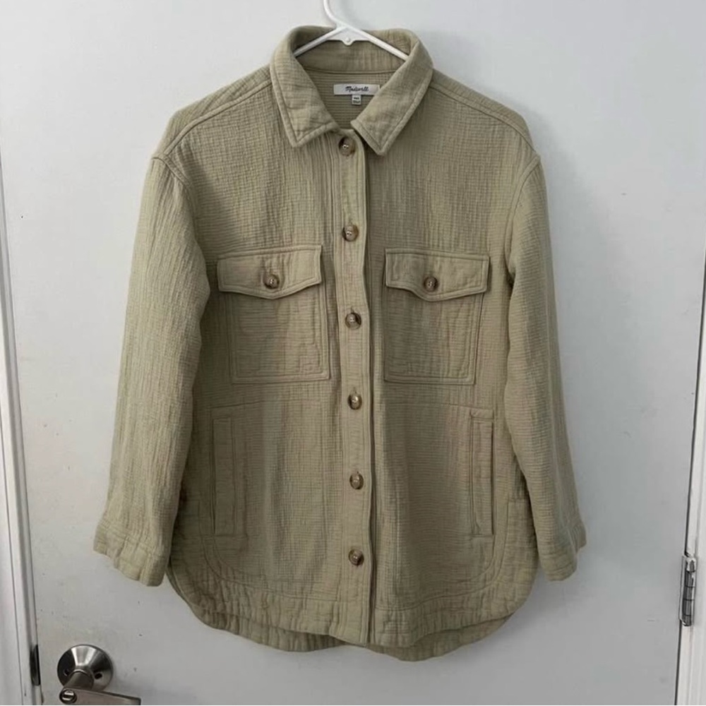 Madewell Women's Waffleback Branner Shirt-Jacket Green Size XXS Shacket